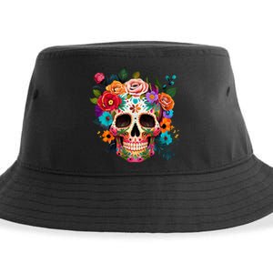 Cinco De Mayo Sugar Skull Day Of The Dead Mexican Fiesta Sustainable Bucket Hat