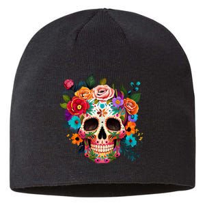 Cinco De Mayo Sugar Skull Day Of The Dead Mexican Fiesta Sustainable Beanie