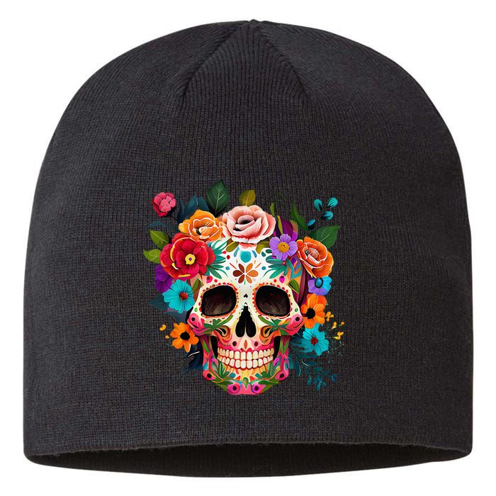 Cinco De Mayo Sugar Skull Day Of The Dead Mexican Fiesta Sustainable Beanie