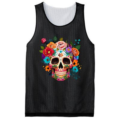 Cinco De Mayo Sugar Skull Day Of The Dead Mexican Fiesta Mesh Reversible Basketball Jersey Tank