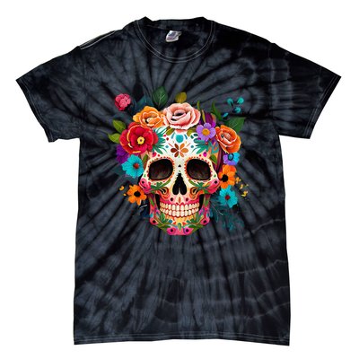 Cinco De Mayo Sugar Skull Day Of The Dead Mexican Fiesta Tie-Dye T-Shirt