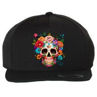 Cinco De Mayo Sugar Skull Day Of The Dead Mexican Fiesta Wool Snapback Cap