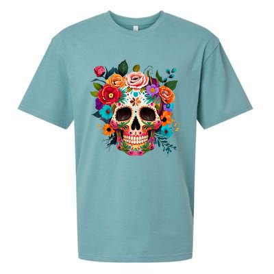 Cinco De Mayo Sugar Skull Day Of The Dead Mexican Fiesta Sueded Cloud Jersey T-Shirt