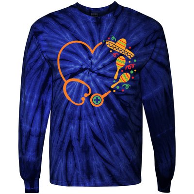 Cinco De Mayo Stethoscope Mexican Nurse Tie-Dye Long Sleeve Shirt