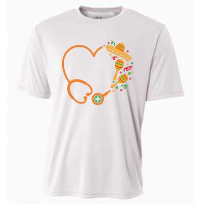 Cinco De Mayo Stethoscope Mexican Nurse Cooling Performance Crew T-Shirt