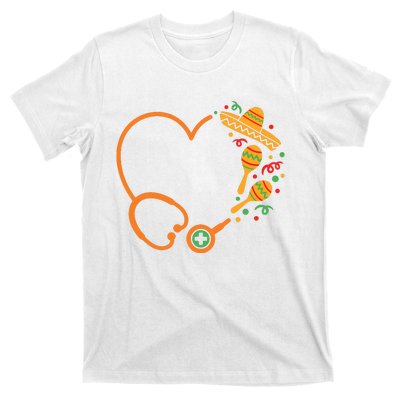 Cinco De Mayo Stethoscope Mexican Nurse T-Shirt