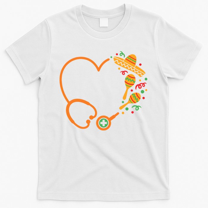 Cinco De Mayo Stethoscope Mexican Nurse T-Shirt