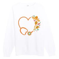 Cinco De Mayo Stethoscope Mexican Nurse Premium Crewneck Sweatshirt