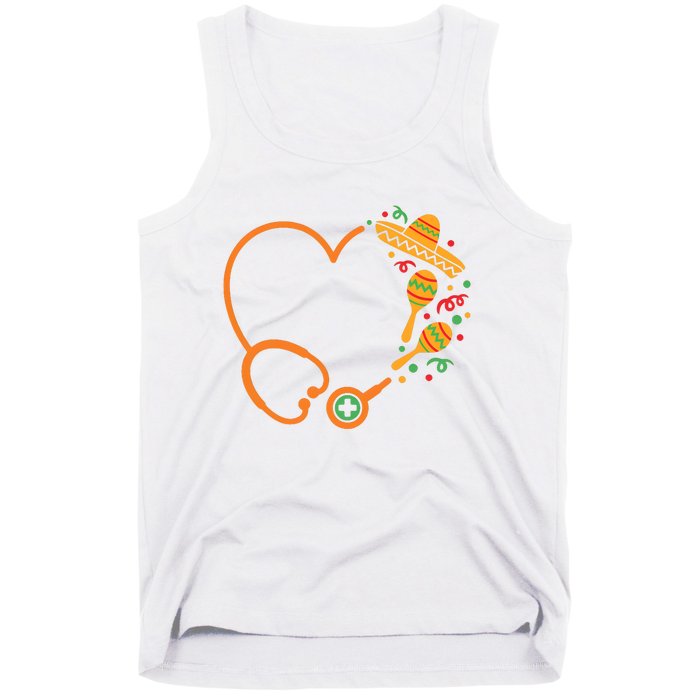 Cinco De Mayo Stethoscope Mexican Nurse Tank Top