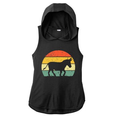 Cool Donkey Mule Horse Animal Lover Jackass Ladies PosiCharge Tri-Blend Wicking Draft Hoodie Tank