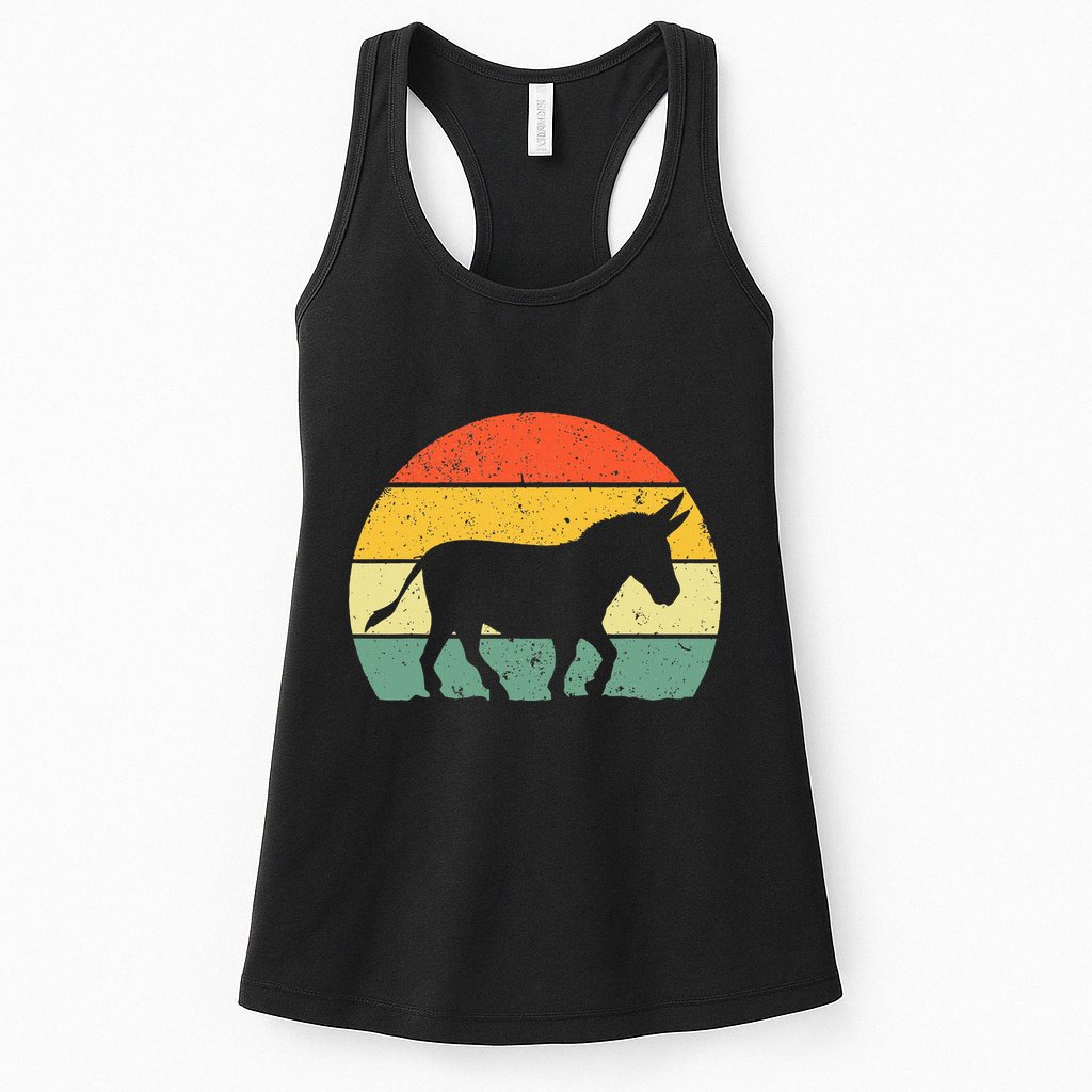 Cool Donkey Mule Horse Animal Lover Jackass Womens Tank Top
