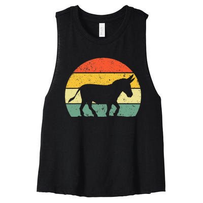 Cool Donkey Mule Horse Animal Lover Jackass Women's Racerback Cropped Tank