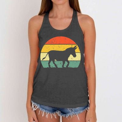 Cool Donkey Mule Horse Animal Lover Jackass Women's Knotted Racerback Tank