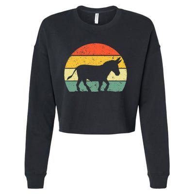 Cool Donkey Mule Horse Animal Lover Jackass Cropped Pullover Crew