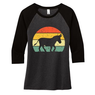 Cool Donkey Mule Horse Animal Lover Jackass Women's Tri-Blend 3/4-Sleeve Raglan Shirt