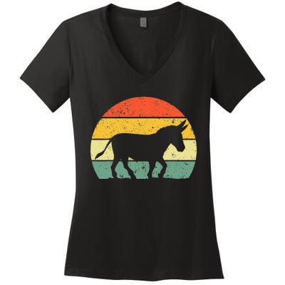 Cool Donkey Mule Horse Animal Lover Jackass Women's V-Neck T-Shirt