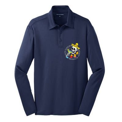 Chip Dippin & Margarita Sippin Sugar Skull Cinco De Mayo Silk Touch Performance Long Sleeve Polo