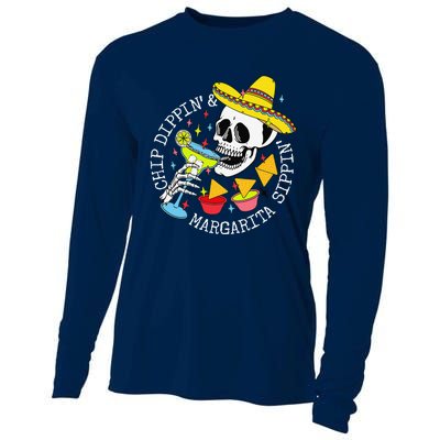 Chip Dippin & Margarita Sippin Sugar Skull Cinco De Mayo Cooling Performance Long Sleeve Crew