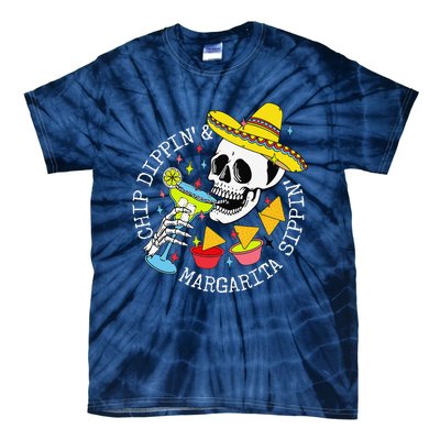 Chip Dippin & Margarita Sippin Sugar Skull Cinco De Mayo Tie-Dye T-Shirt