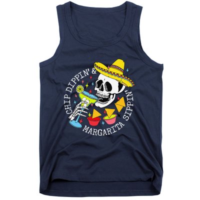 Chip Dippin & Margarita Sippin Sugar Skull Cinco De Mayo Tank Top