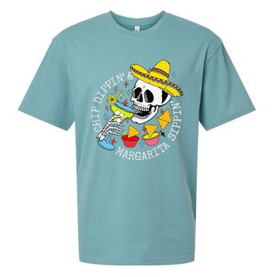 Chip Dippin & Margarita Sippin Sugar Skull Cinco De Mayo Sueded Cloud Jersey T-Shirt