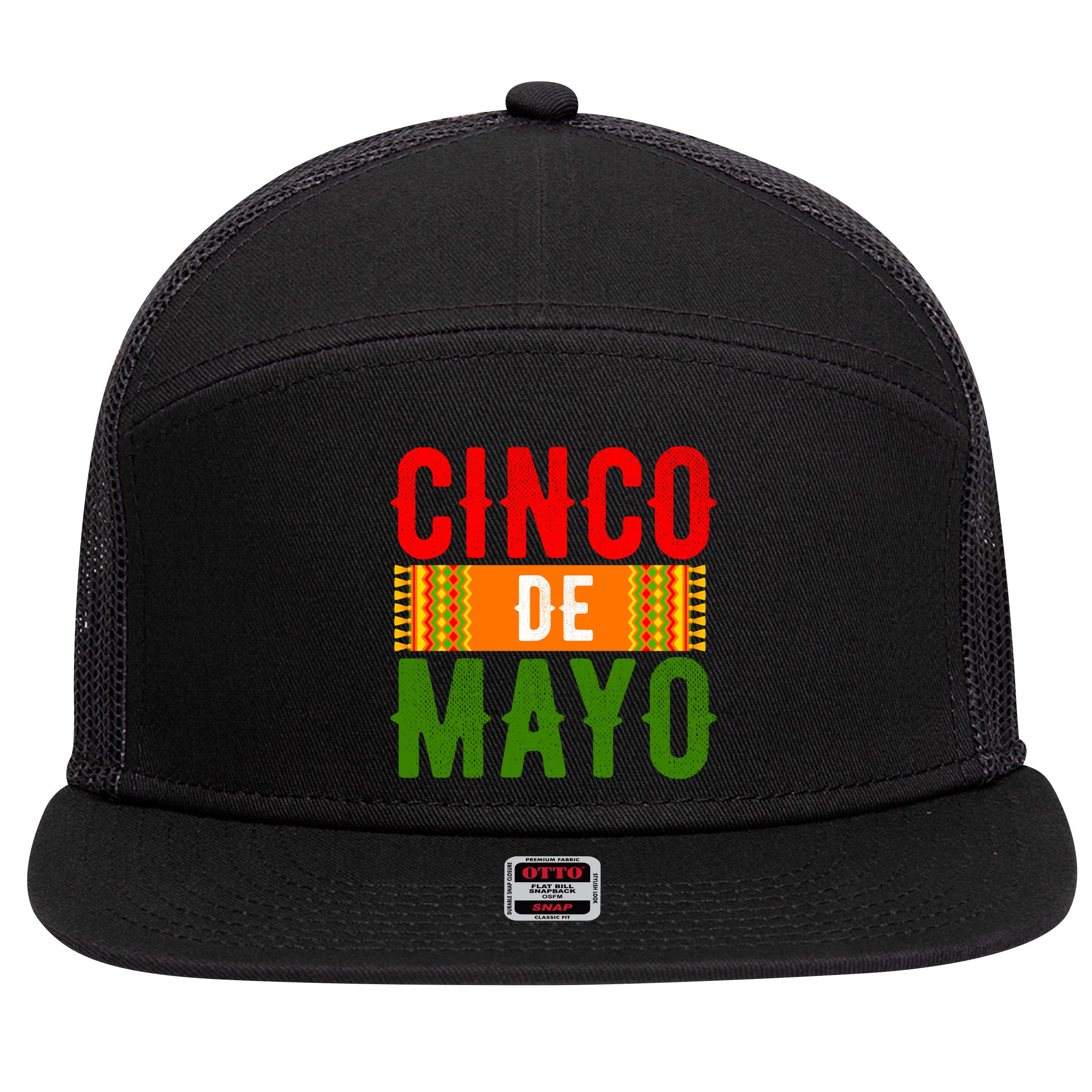 Cinco De Mayo Holiday Festive 7 Panel Mesh Trucker Snapback Hat