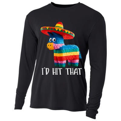 Cinco De Mayo Funny Ideas I'd Hit That Pinata  Cooling Performance Long Sleeve Crew