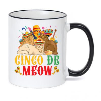 Cinco De Mayo Lets Fiesta Cinco De Meow Cats Kitty Kitten 11oz Black Color Changing Mug