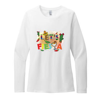 Cinco De Mayo Let's Fiesta Cactus Sombrero Hat Funny Gift Womens CVC Long Sleeve Shirt