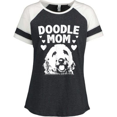 Cute Doodle Mom For Women Mama Golden Doodle Dog Owner Enza Ladies Jersey Colorblock Tee