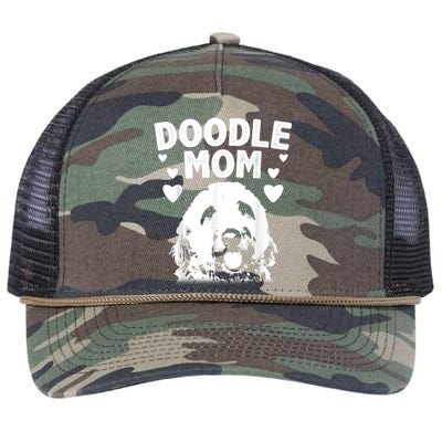 Cute Doodle Mom For Women Mama Golden Doodle Dog Owner Retro Rope Trucker Hat Cap