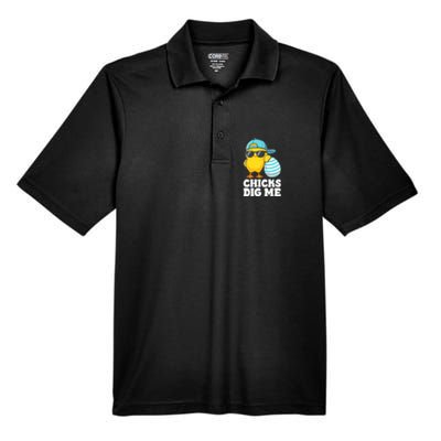 Chicks Dig Me Easter Happy Easter Men's Origin Performance Pique Polo