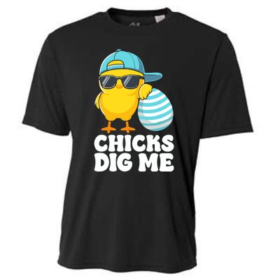 Chicks Dig Me Easter Happy Easter Cooling Performance Crew T-Shirt