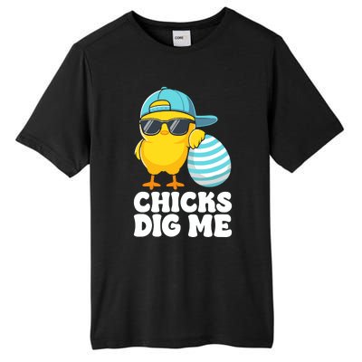 Chicks Dig Me Easter Happy Easter Tall Fusion ChromaSoft Performance T-Shirt