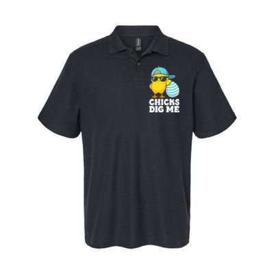 Chicks Dig Me Easter Happy Easter Softstyle Adult Sport Polo