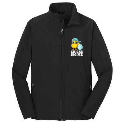 Chicks Dig Me Easter Happy Easter Core Soft Shell Jacket