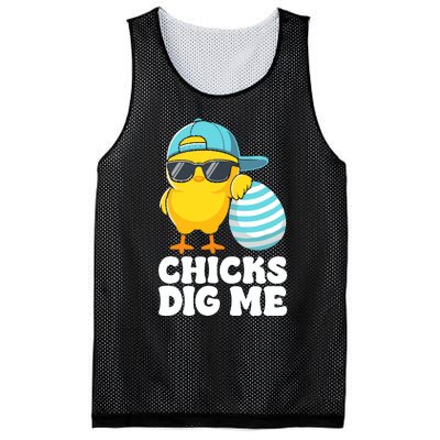 Chicks Dig Me Easter Happy Easter Mesh Reversible Basketball Jersey Tank