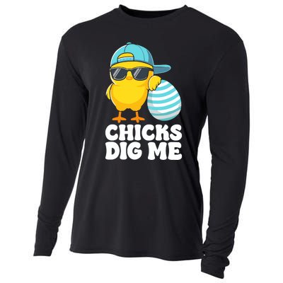 Chicks Dig Me Easter Happy Easter Cooling Performance Long Sleeve Crew