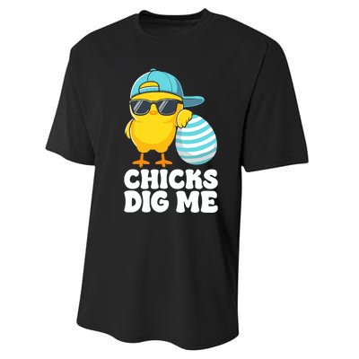 Chicks Dig Me Easter Happy Easter Performance Sprint T-Shirt