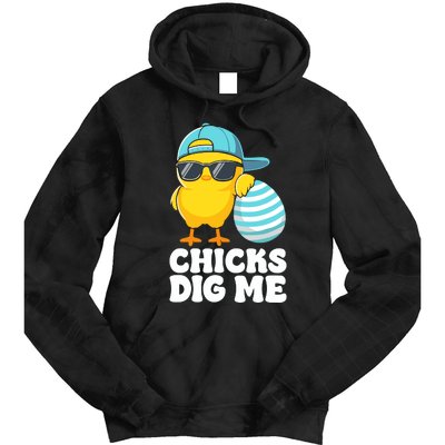 Chicks Dig Me Easter Happy Easter Tie Dye Hoodie