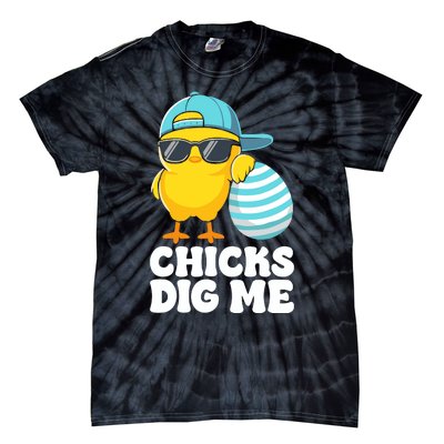 Chicks Dig Me Easter Happy Easter Tie-Dye T-Shirt