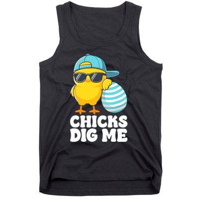 Chicks Dig Me Easter Happy Easter Tank Top