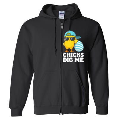 Chicks Dig Me Easter Happy Easter Full Zip Hoodie