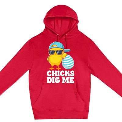 Chicks Dig Me Easter Happy Easter Premium Pullover Hoodie