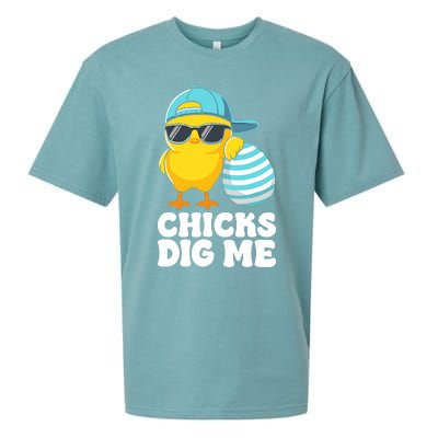 Chicks Dig Me Easter Happy Easter Sueded Cloud Jersey T-Shirt