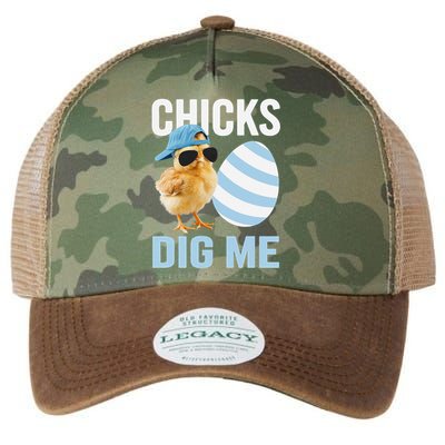 Chicks Dig Me Easter Happy Easter Funny Legacy Tie Dye Trucker Hat