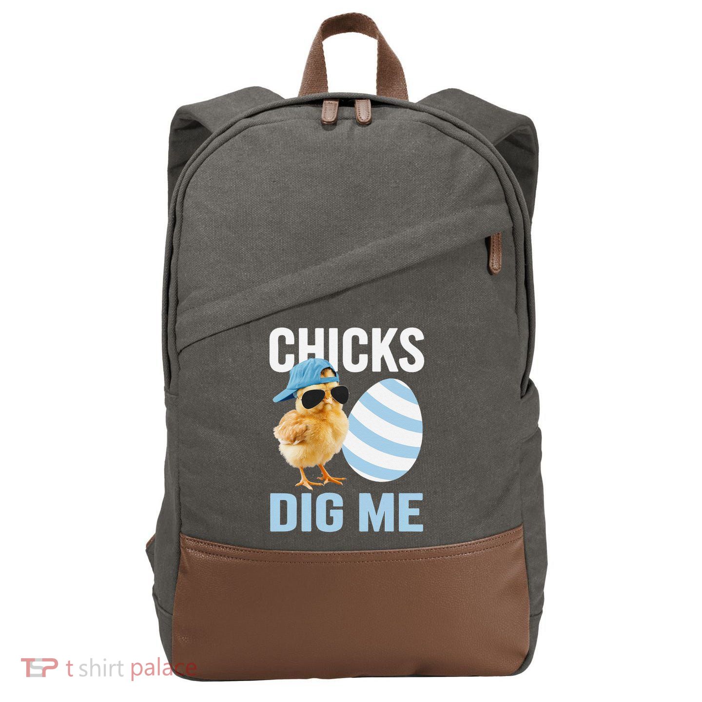 Chicks Dig Me Easter Happy Easter Funny Cotton Canvas Backpack