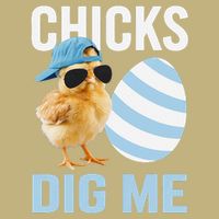 Chicks Dig Me Easter Happy Easter Funny Cooling Performance Long Sleeve Crew