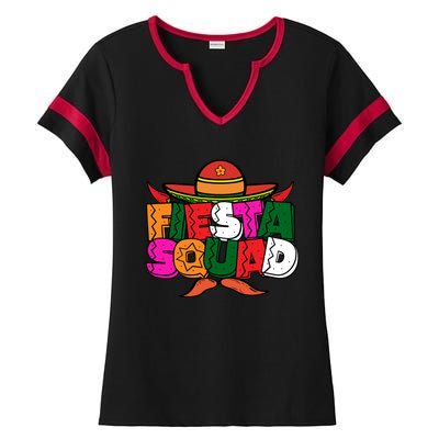 Cinco De Mayo Fiesta Squad Graphic Ladies Halftime Notch Neck Tee