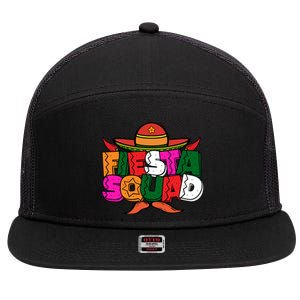 Cinco De Mayo Fiesta Squad Graphic 7 Panel Mesh Trucker Snapback Hat